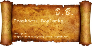 Draskóczy Boglárka névjegykártya